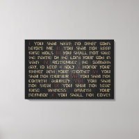 10 Gebote für dunkles Holz 30" x 20" Leinwand Wrap
