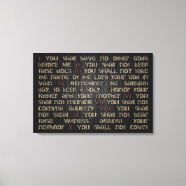 10 Gebote für dunkles Holz 30" x 20" Leinwand Wrap