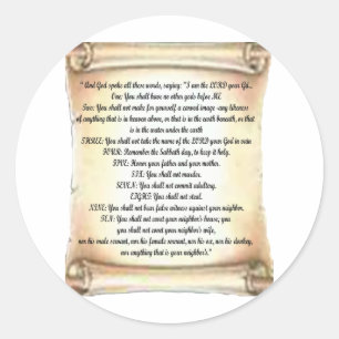 10 Gebote Runder Aufkleber