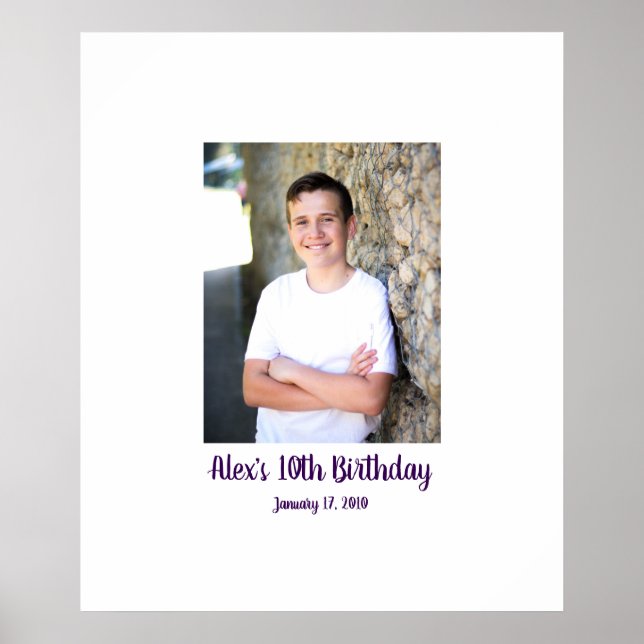 10. Geburtstag 10. Anmeldung im Party Board 10 Poster (Vorne)
