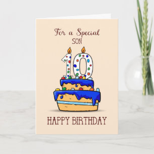 10. Geburtstag, 10. Geburtstag auf Sweet Blue Cake Karte