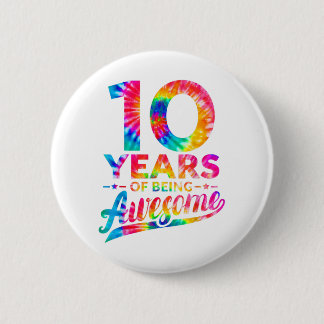 10. Geburtstag 10 Jahre alte Gefärbte Krawatte Pha Button