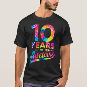 10. Geburtstag 10 Jahre alte Gefärbte Krawatte Pha T-Shirt