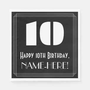 10. Geburtstag: Art Deco Inspiriert Look "10" + Na Serviette