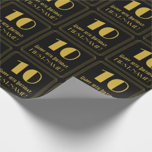 10. Geburtstag ~ Art Deco inspiriertes Aussehen "1 Geschenkpapier