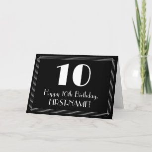 10. Geburtstag ~ Art Deco inspiriertes Aussehen "1 Karte