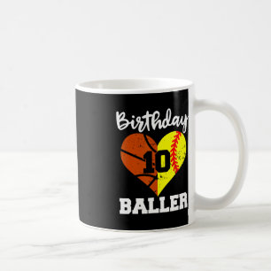 10. Geburtstag Baller Spaß 10 Jahre alter Softball Kaffeetasse