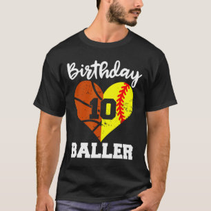 10. Geburtstag Baller Spaß 10 Jahre alter Softball T-Shirt