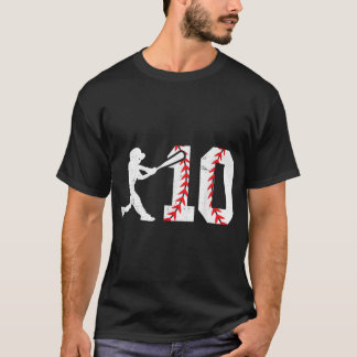 10. Geburtstag Baseball Big Number Ten 10 Jahre al T-Shirt