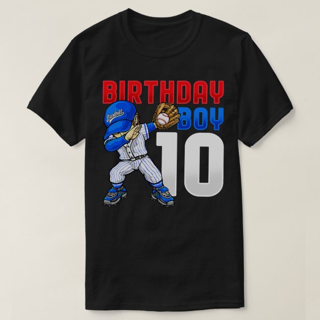 10. Geburtstag Baseball Geburtstagskind T-Shirt (Design vorne)