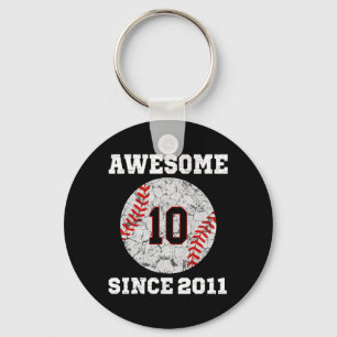 10. Geburtstag Baseball Lover Geschenk 10 Jahre al Schlüsselanhänger