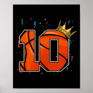 10. Geburtstag Basketball Big Number 10 Year Old B Poster