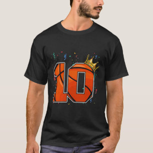 10. Geburtstag Basketball Big Number 10 Year Old B T-Shirt