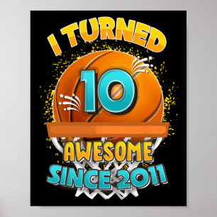 10. Geburtstag Basketball Ich drehte 10 Jahre alt  Poster