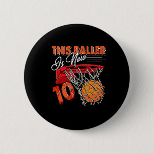 10. Geburtstag Basketball Spaß 10 Jahre Altes Kind Button
