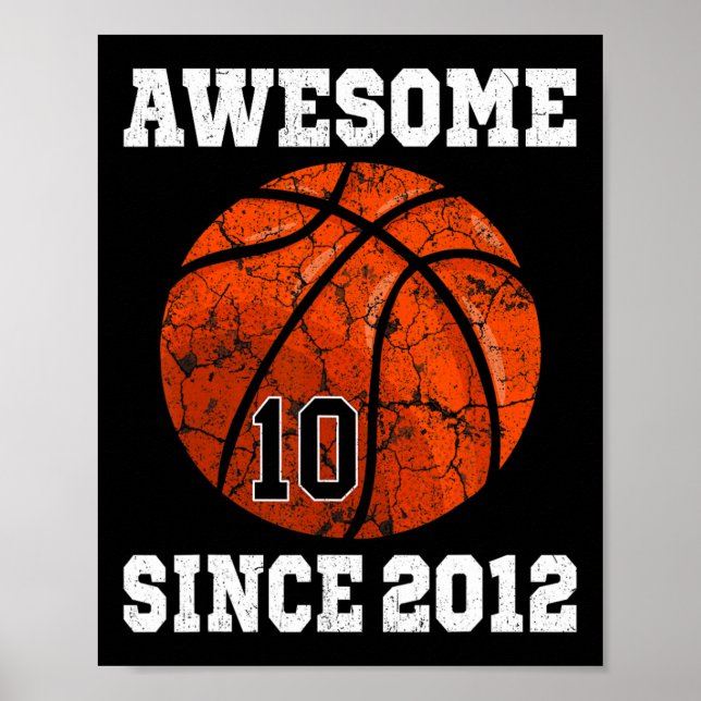 10. Geburtstag Basketball Spieler 10 Jahre alt Vin Poster (Vorne)