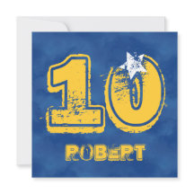 10. Geburtstag Blue and Gold Modern Grunge G10