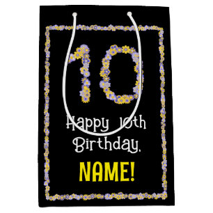 10. Geburtstag: Blumennummer, Individuelle Name, B Mittlere Geschenktüte