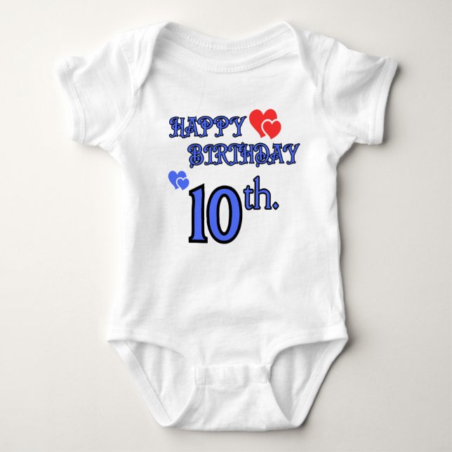 10. Geburtstag Bodysuit Baby Strampler (Vorderseite)