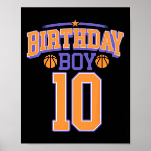 10. Geburtstag Boy Basketball Lover 10 Jahre Altes Poster