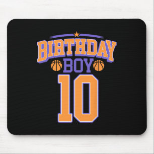10. Geburtstag Boy Bysketbyll Lover 10 Years Old B Mousepad