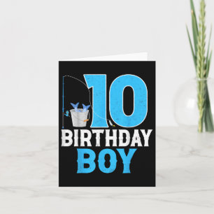 10. Geburtstag Boy Fischer Fischen mehr als 10 Jah Karte