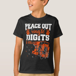 10. Geburtstag Boys Bysketbyll Peace Out Single Di T-Shirt