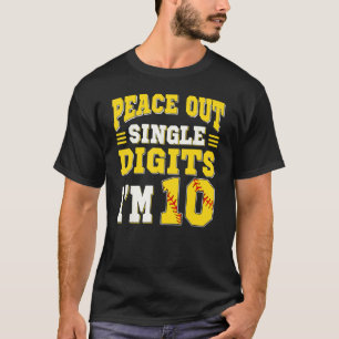 10. Geburtstag Boys Softball Peace Out Single Digi T-Shirt