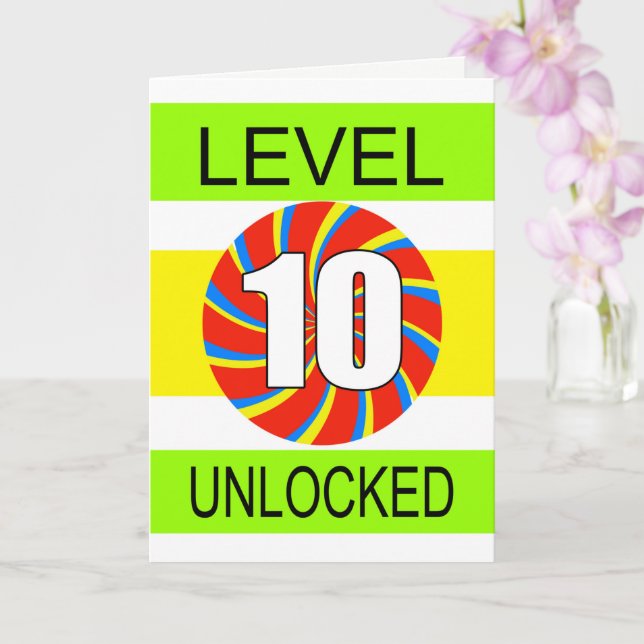 10. Geburtstag Computer Gamer Karte (Orchidee)