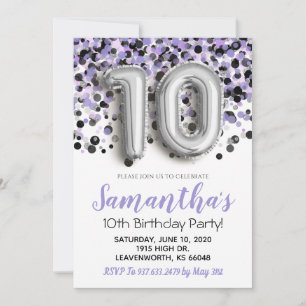 10. Geburtstag Confetti Einladung