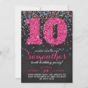 10. Geburtstag Confetti Einladung