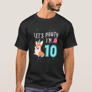 10. Geburtstag Corgi Hund Tee 10 Jahre alter Corgi