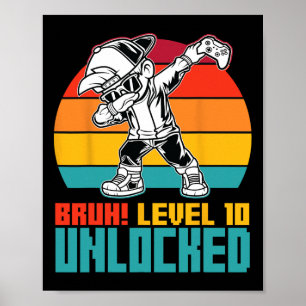 10. Geburtstag Dabbing Boy Bruh Stufe 10 Jahre alt Poster