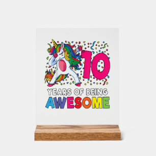 10. Geburtstag Dabbing Einhorn Party Geschenk 10 J Acrylschild