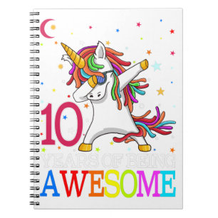 10. Geburtstag Dabbing Einhorn Party Geschenk 10 J Notizblock