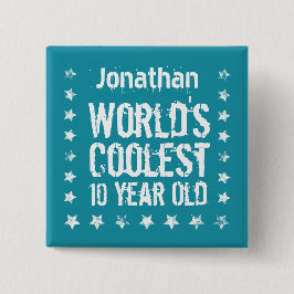 10. Geburtstag der Coolsten 10-jährigen Aquamarine Button
