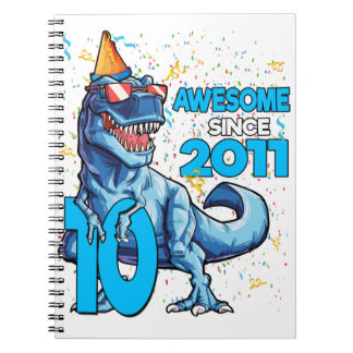 10. Geburtstag Dinosaurier 10 Jahre Junge Kinder Notizblock