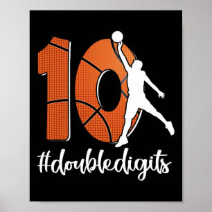 10. Geburtstag Doppelstühle zehn Basketball für Ju Poster