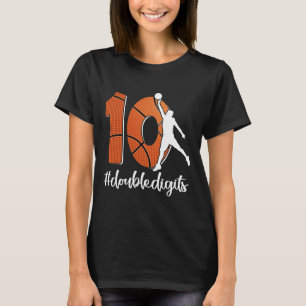 10. Geburtstag Doppelstühle zehn Basketball für Ju T-Shirt