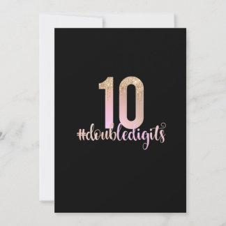 10. Geburtstag doppelte Ziffern Mädchen Peach Ombr Einladung