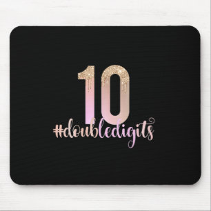 10. Geburtstag doppelte Ziffern Mädchen Peach Ombr Mousepad