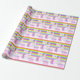 10. Geburtstag Einhorn Aquarellpapier Geschenkpapier