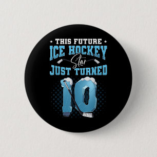 10. Geburtstag Eishockey Button