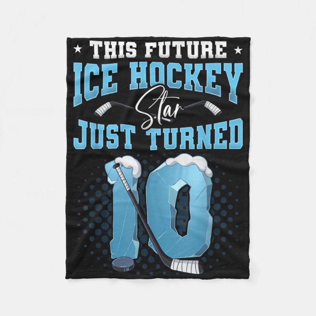 10. Geburtstag Eishockey Fleecedecke (Vorderseite)