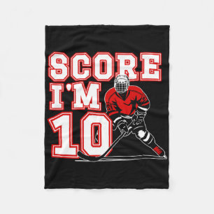 10. Geburtstag Eishockey Junge Zehn Jahre Alt Eish Fleecedecke
