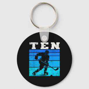 10. Geburtstag Eishockey Jungen Zehn Hockey Geburt Schlüsselanhänger