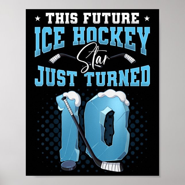 10. Geburtstag Eishockey Poster (Vorne)