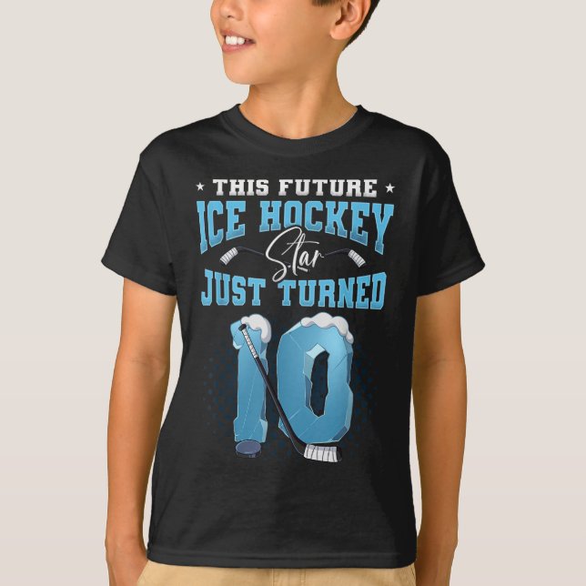 10. Geburtstag Eishockey T-Shirt (Vorderseite)