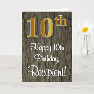 10. Geburtstag: Elegante Imitate Gold Look #, Imit Karte