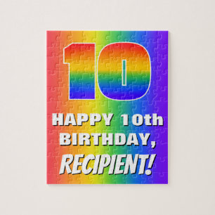 10. Geburtstag: Farbenfroh, Fun Rainbow Pattern #  Puzzle